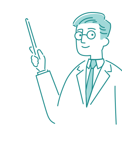 医師が患者さんへ肺NTM症について説明するイメージイラスト
