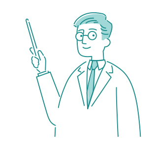 医師が患者さんへ肺NTM症について説明するイメージイラスト