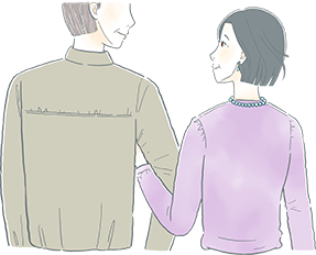 周囲のサポートをありがたく感じていますイメージイラスト