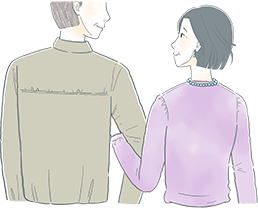 周囲のサポートをありがたく感じていますイメージイラスト